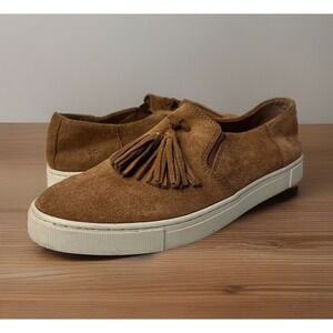Frye Brown Suede Tassel Loafers